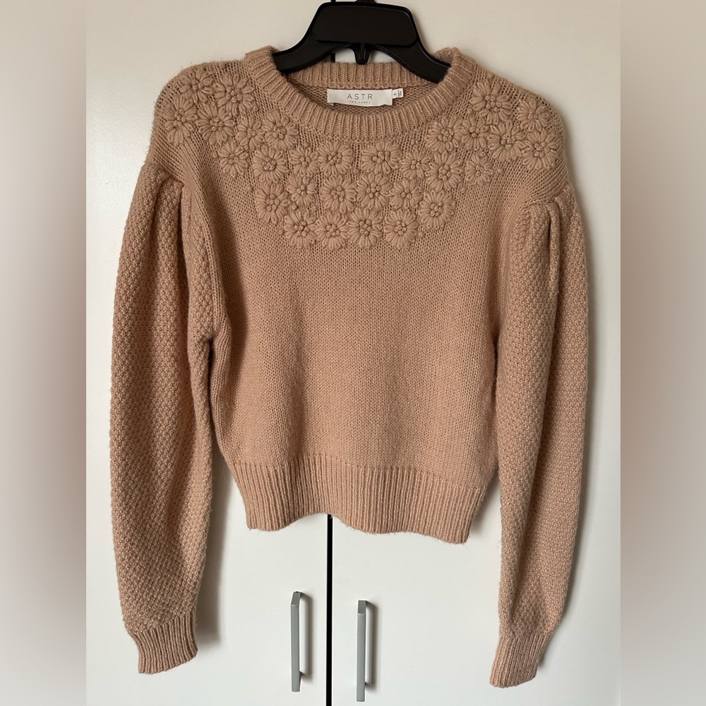 ASTR Women's Crewneck embroidered sweater